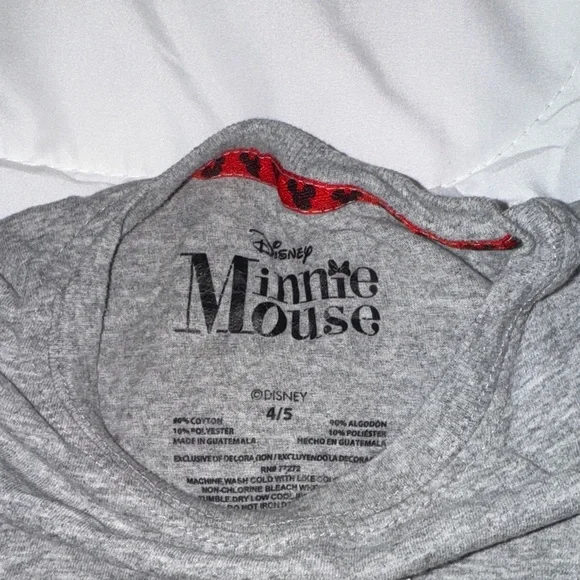 Disney Minnie Mouse Gray T-Shirt with Red and Yellow Accents - Picture 2 of 6